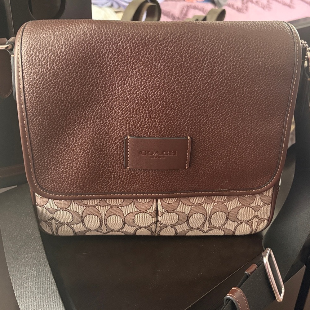 Coach Chocolate and Beige Shoulder Bag